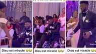 Surprise as man in wheelchair gets up at wedding and dances with the bride, video goes viral