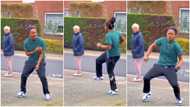 Black lady dances on the street, wows oyinbo woman with her moves, she stops & keeps looking