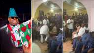 Video shows moment Adekele prostrates for elder brother as he's declared winner of Osun gov election