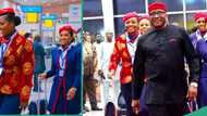 Lagos to London Direct Flight: Man Reacts to Isiagu Dress as Air Peace Crew Enters Gatwick Airport