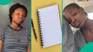 Lady with unique handwriting posts photo of her notebook, people react after seeing slanting letters