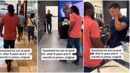 Dad surprises son at work after 8 years in prison, video of their emotional reunion makes people cry