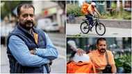 Oyinbo politician with many degrees becomes a delivery man with bicycle after he resigned from govt
