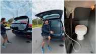 Company builds toilet inside expensive Toyota car, man shows it off in viral video, many react