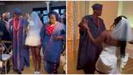 Wedding fashion: Pastor's daring daughter walks down the aisle in mini dress