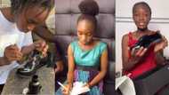 Young female shoemaker wows many as she makes fine shoe from the scratch, video goes viral