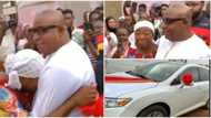 Oga Bello's wife bursts into tears of joy as he and children surprise her with new car on 70th birthday