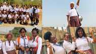 Final year students set social media on fire; wear old secondary school-like dresses for FYB week