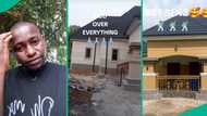 Young Nigerian man builds bungalow, uses stone coated roof, calls it his first Benz