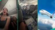 Lady shows how she and other passengers got stuck during flight as AC stops working, video trends