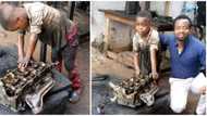 6-year-old Nigerian boy gets dirty working as an auto mechanic, photos spark huge debate