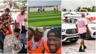 "9 dey defend": Fun video as Osimhen plays football with Peter Okoye, Paul Ebere at Banana Island pitch
