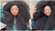 "Healthy beautiful hair": Reactions as lady flaunts thick and lush natural mane