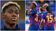 Nigerian striker on fire, scores brace for Barcelona in their emphatic win over tough side