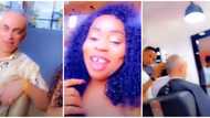 Oyinbo man leaves America to be with his Nigerian lover, the lady vows not to allow him return, video emerges