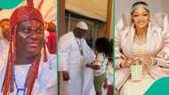 Ooni of Ife bonds with his 1st son in touching video, rains prayer on him: "He is still in love"
