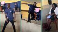 "He nearly beat lecturer": Nigerian student jumps from stage during presentation, video trends
