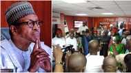 "Buhari must go", PDP Senators chant, stage walk out of plenary as Lawan stops impeachment move
