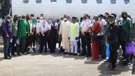 Super Eagles land in Freetown ahead of big battle with Sierra Leone as 2 key players missing (photos)