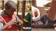 Former model warms hearts by providing needy pupils with growing shoes that lasts for 4 years