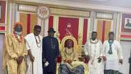 Photo emerges as former president, Goodluck Jonathan visits Olu of Warri