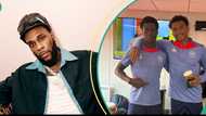 Burna Boy's football academy players travel to Europe for trials, airport video melts hearts