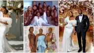 Photos, videos from Ini Dima Okojie's white wedding, Kate Henshaw, Waje, other celebs storm lavish event