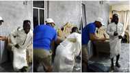 Comedian Woli Agba rains money on colleague Dele Omowoli as he clocks new age