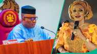 “Restrict yourself": Akpabio interrupts senator praising Bianca Ojukwu's beauty