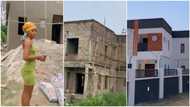 Lady succeeds in her business, builds mansion for company with Dangote cement, paints it white