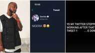 Twitter ban: Davido reacts as he is unable to use application after posting tweet about Nigeria