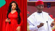 Regina Daniels throws jab after Ned Nwoko reportedly yanks off her photos from his Abuja mansion