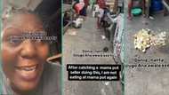 "I will never eat mama put": Lady cries out after catching food seller peeling yams on bare floor
