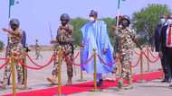 BREAKING: President Buhari arrives Maiduguri for important tasks