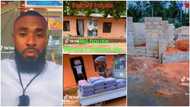 Nigerian man changes his family story, brings in bags of cement, loads of sand, builds mansion