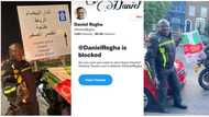 Negative energy blocked: Brave Nigerian biker, Kunle, cuts off Twitter user who asked him to abort his mission