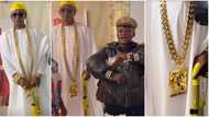“It will buy your father’s family house”: Portable brags as Yoruba king rocks chunky waist-length gold chain