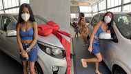 Young lady celebrates getting a brand new car before 2020 ends, sends social media into frenzy as she shares adorable photos