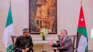 Buhari ya gana da Sarki Abdullahi Husseini II na Jordan (Hotuna)