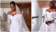 Wedding fashion: Video of bride in striped organza dress leaves internet users in awe