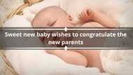 Sweet new baby wishes to congratulate the new parents