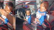 "Open the gate for me": Dad shocked as little son takes over his car, attempts to drive out in funny video