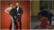 My pants tore even though Adesua did the split, Banky W shares funny BTS clip from music video shoot with wife Adesua