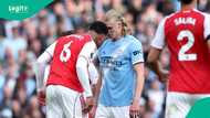 Gabriel Magalhaes avoids red card after controversial headbutt on Erling Haaland in heated clash