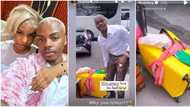 “Why you lying?” Funny video as Enioluwa, Priscilla Ojo deny ownership of yellow box tied with scarf in Paris