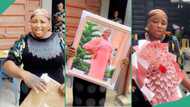 Mother overwhelmed with joy after her child surprised her with gifts for her birthday celebration
