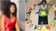 Beautiful lady celebrates as her friends gift her 25 cakes to mark her 25th birthday