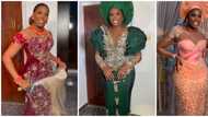 Wedding fashion: Fashionista bride wows Nigerians with 3 looks at her traditional ceremony