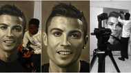It's so real: Massive reactions as Nigerian artist spends 75 hours drawing cute portrait of Cristiano Ronaldo