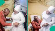 Video of Lord's Chosen couple's romantic moment at wedding reception trends: "No be small thing"